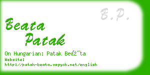 beata patak business card